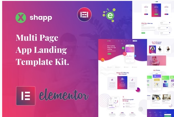 Xshapp - App Landing Elementor Template Kit