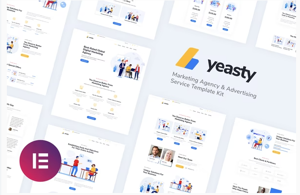 Yeasty | Marketing Agency & Advertising Service Elementor Template Kit