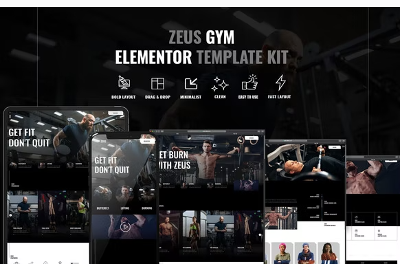 Zeus - Gym & Fitness Elementor Template Kit