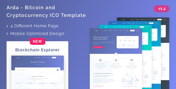Arda - Bitcoin and Cryptocurrency ICO HTML Template