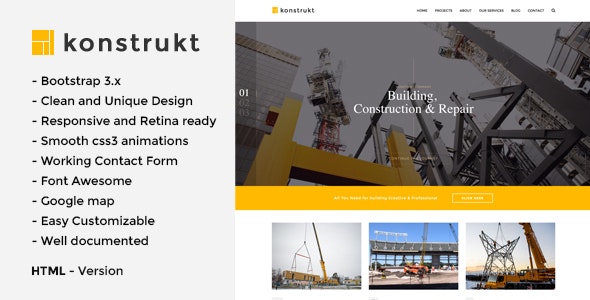 Konstrukt - HTML5 Construction & Building Template