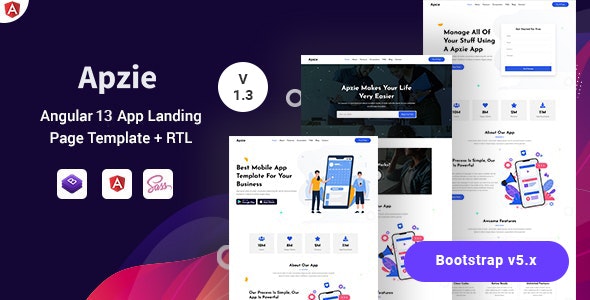 Apzie - Angular 13 App & SaaS Landing Page Template