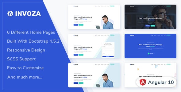 Invoza - Angular 10 Landing Page Template
