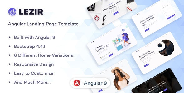Lezir - Angular 9 Landing Page Template