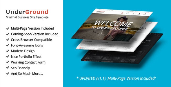 UnderGround - Minimal Onepage & Multipage Template