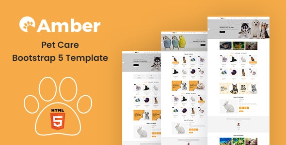 Amber - Pet Care Bootstrap 5 Template