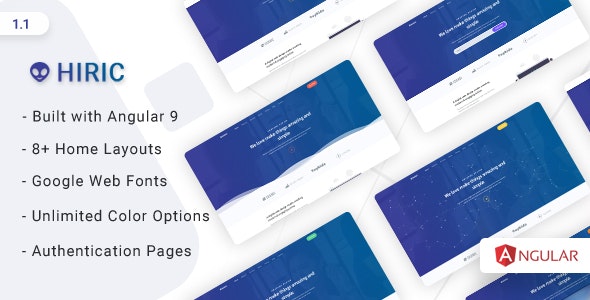 Hiric - Angular Landing Template