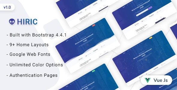 Hiric - VueJs Landing Page Template