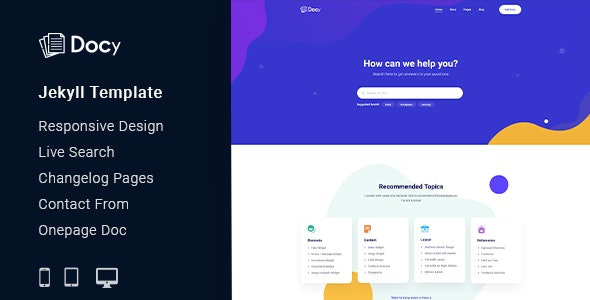 Docy - Documentation And Knowledge Base Jekyll Template