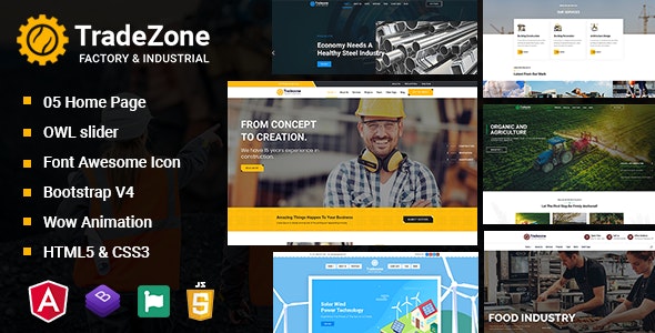 TradeZone - Industry One Page Angular Template