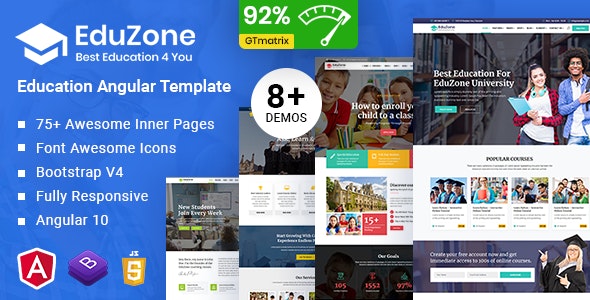 EduZone | Education Course & School Angular 12 Template