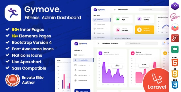 Gymove - Fitness Admin Dashboard Laravel Bootstrap Template