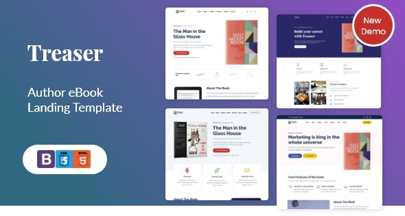 Treaser - Author eBook landing Template + RTL