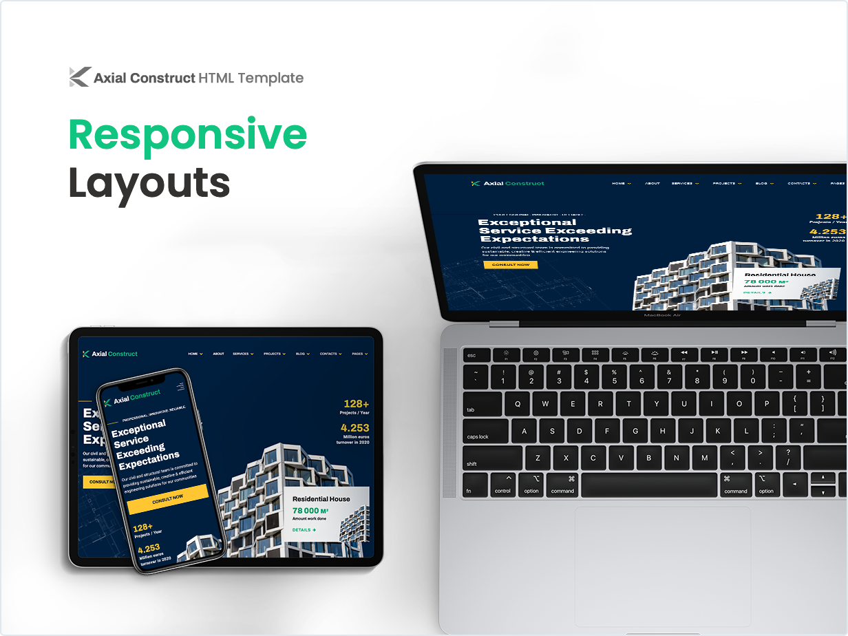 Axial – Construction Company Website Template