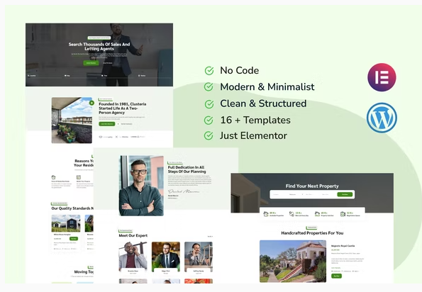 Clusteria - Real Estate & Property Elementor Template Kit