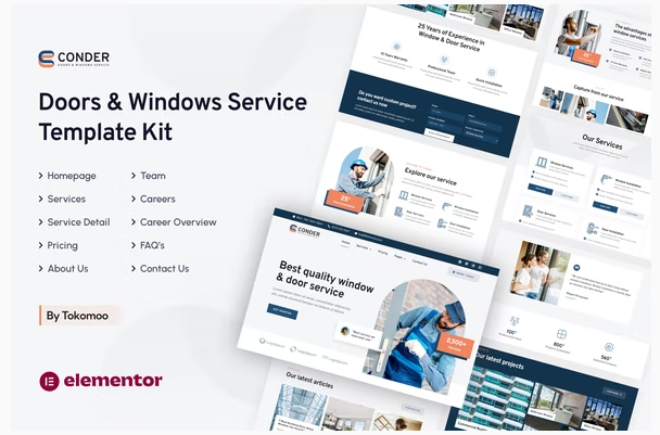 Conder | Doors & Windows Service Elementor Template Kit