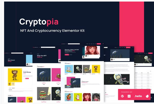 Cryptopia - NFT Crypto Sales Elementor Template Kit
