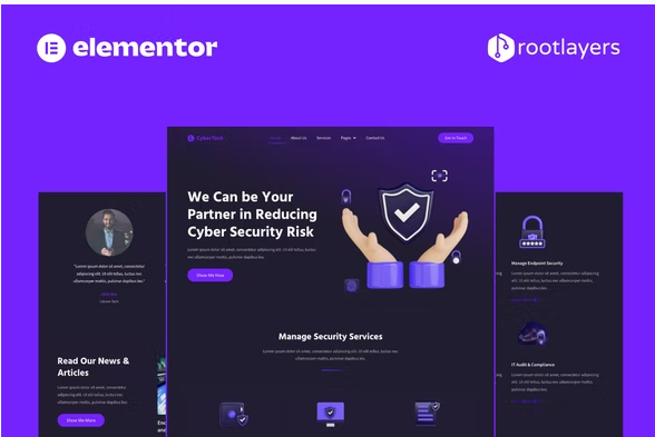 Product Image - Cybertech – Cyber Security Elementor Pro Full Site Template Kit