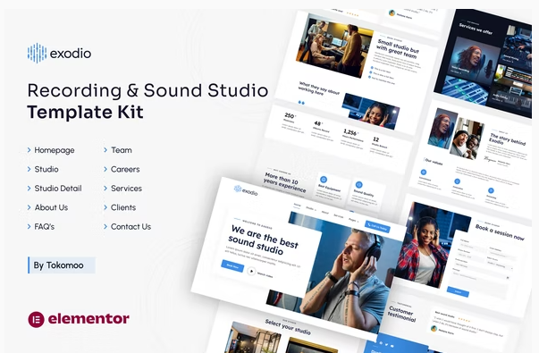 Exodio | Recording & Sound Studio Elementor Template Kit