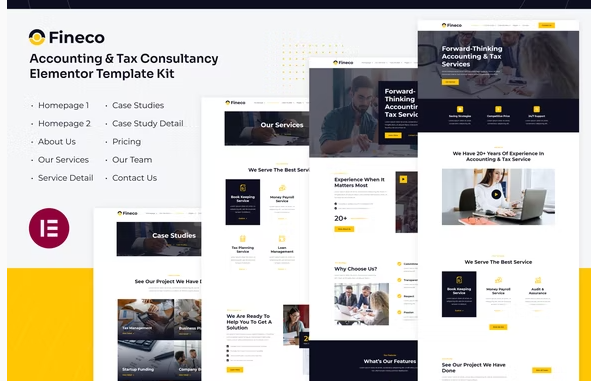 Fineco | Accounting & Tax Consultancy Services Elementor Template Kit