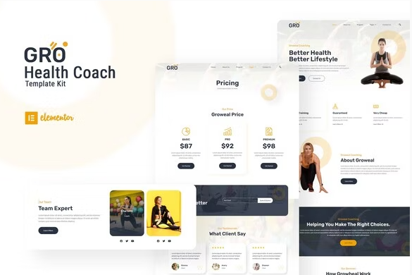 Groweal - Health Coaching Elementor Template Kit