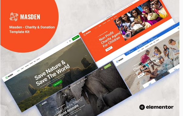 Masden - Charity & Donation Elementor Template Kit