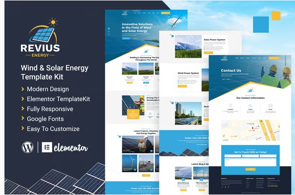 Revius Energy | Elementor Template Kit