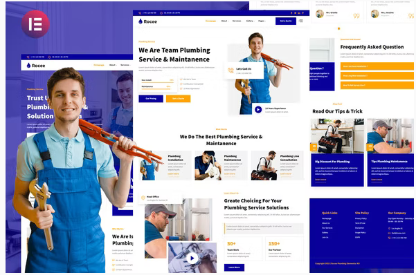 Rocee - Plumbing Service & Maintenance Elementor Template Kit