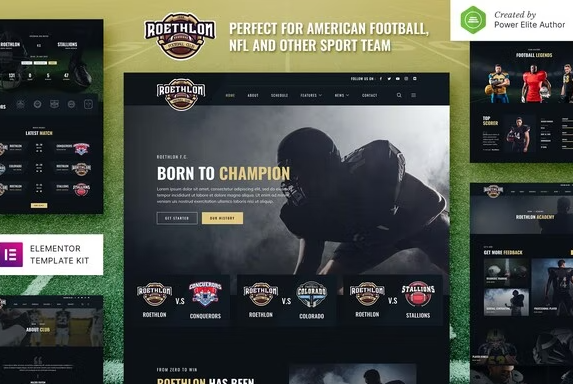Roethlon – American Football & NFL Elementor Template Kit