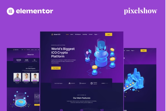 Smart ICO - Crypto Currency Elementor Pro Full Site Kit