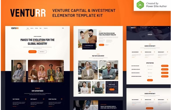 Venturr – Venture Capital & Investment Elementor Template Kit