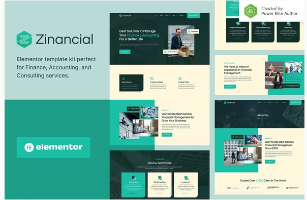 Zinancial – Finance & Accounting Services Elementor Template Kit — WordPress Product by ThemeForest