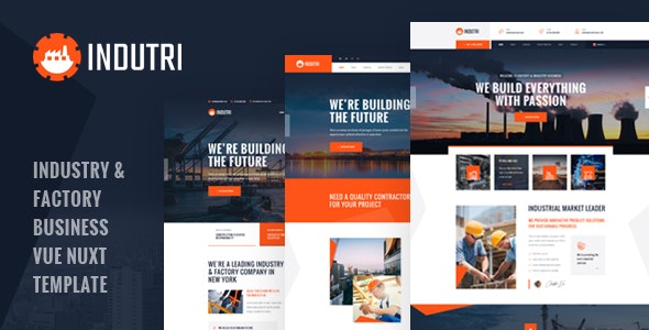 Indutri - Vue Nuxt Industry & Factory Business Template
