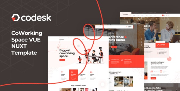 Codesk - Vue Nuxt Coworking Space Template