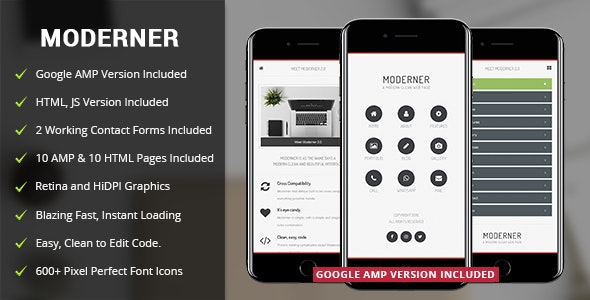 Moderner Mobile Template & Google AMP