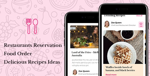 Vanille - Restaurant Reservations & Food Delivery Mobile Template