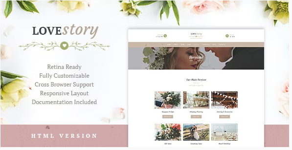 Love Story | Wedding and Event Planner Site Template
