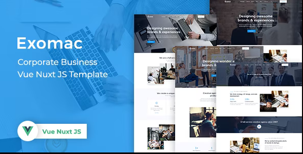 Bootstrap Vue Template for Corporate Business using Nuxt JS - Exomac