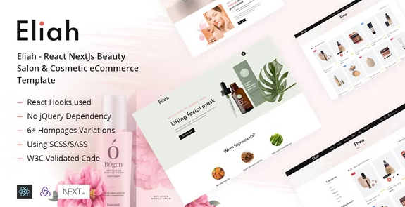 Eliah - React NextJs Beauty Salon & Cosmetic eCommerce Template