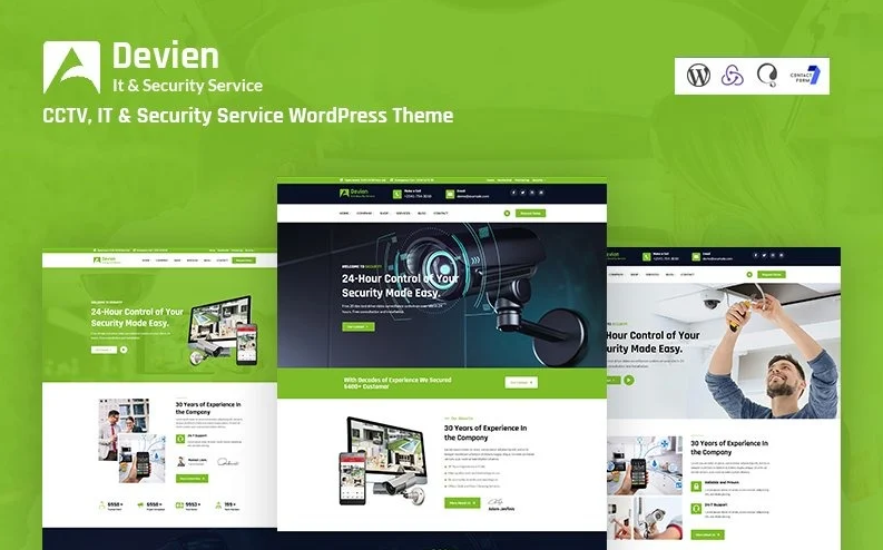 Devien - CCTV, IT and Security Service Responsive WordPress Theme