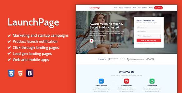 LaunchPage - Premium HTML Landing Page Template
