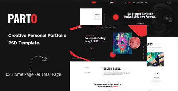 Parto - Creative Personal Portfolio PSD Template.