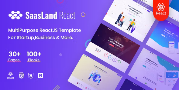 Saasland - MultiPurpose React Template For Startup Business
