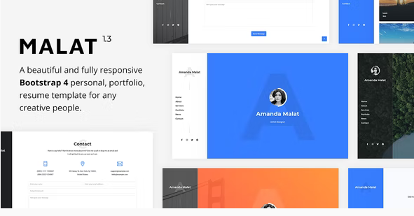 Malat - Responsive Personal / Portfolio / Resume Template