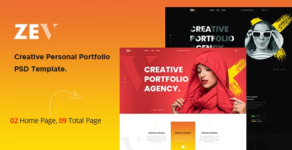 Zev - Creative Personal Portfolio PSD Template.