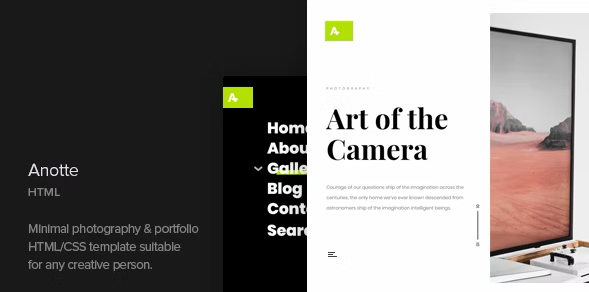 Anotte - Horizontal Photography HTML Template