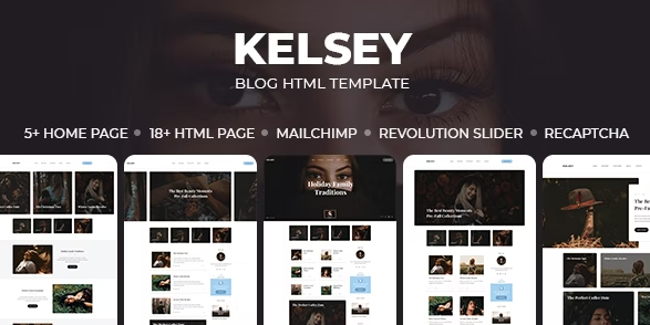 Kelsey - Creative Personal Blog HTML Template