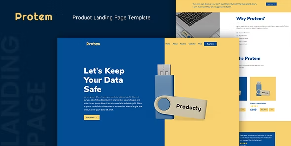 Protem — Product Landing Page Template