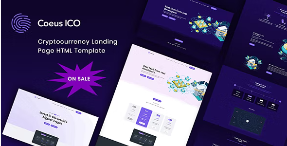 Coeus - Cryptocurrency Landing Page HTML Template