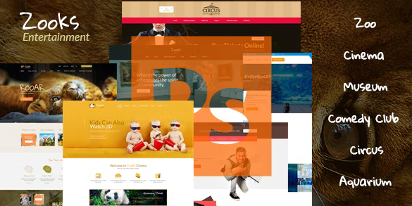 Zooks - Zoo, Cinema, Museum, Comedy Club, Circus & Aquarium HTML5 Template